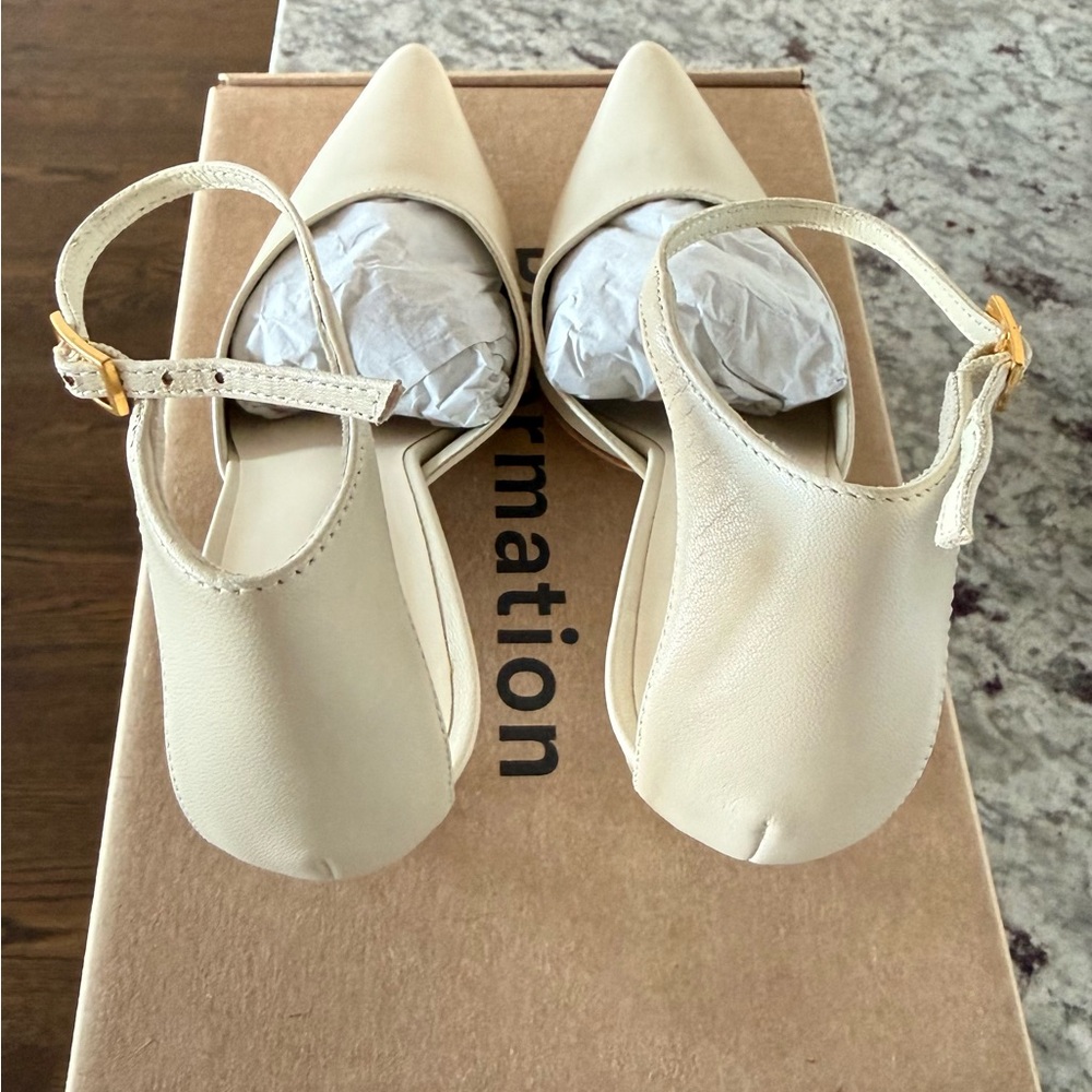 Reformation Nessa Heeled Pump in Almond Leather, Size 7.5 - Picture 8 of 12